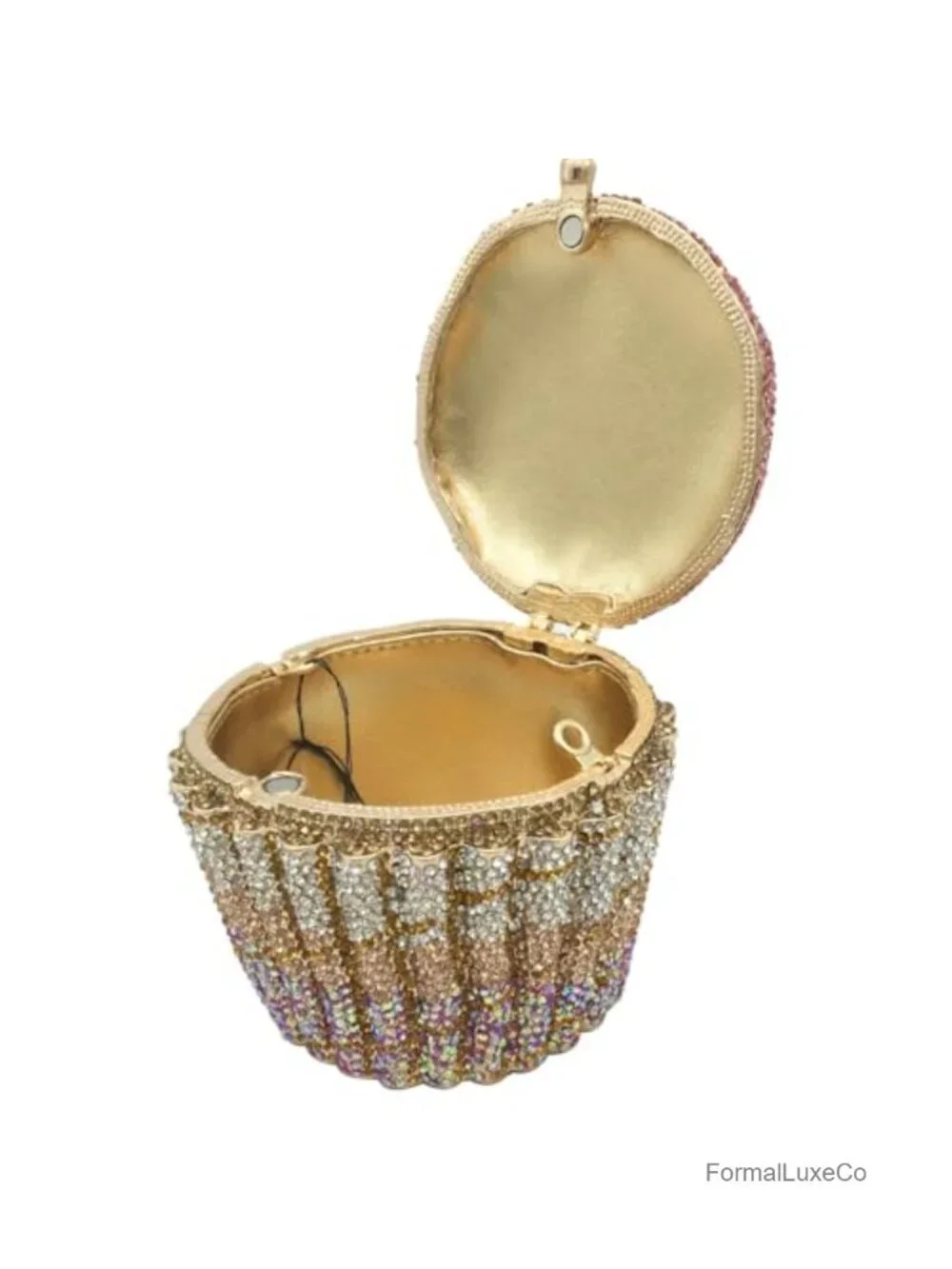 Novelty Mini Cupcake Clutch Purse Crystal Evening Handbag Rhinestone Party Bag